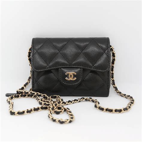 chanel small leather goods 2021|Chanel mini wallet on chain.